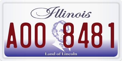 IL license plate A008481