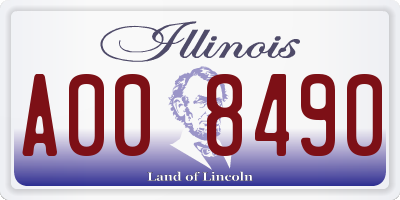 IL license plate A008490