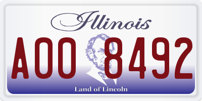 IL license plate A008492
