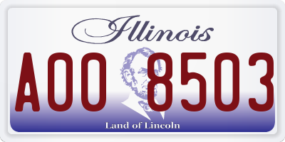 IL license plate A008503