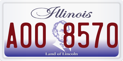 IL license plate A008570