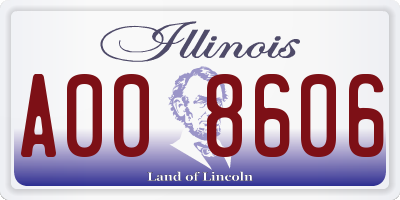 IL license plate A008606