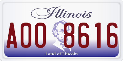 IL license plate A008616