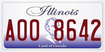 IL license plate A008642