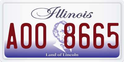 IL license plate A008665