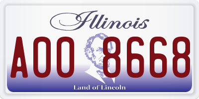 IL license plate A008668