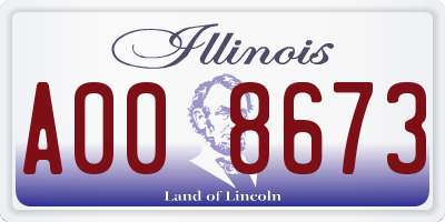 IL license plate A008673