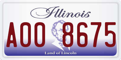 IL license plate A008675