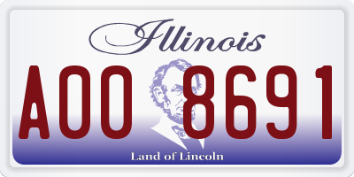 IL license plate A008691