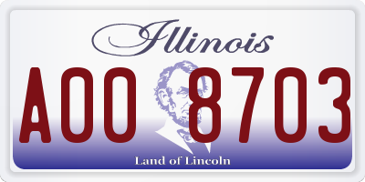 IL license plate A008703