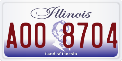 IL license plate A008704