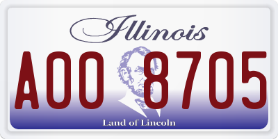 IL license plate A008705