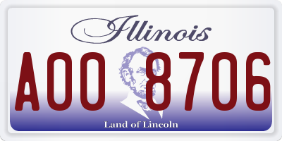 IL license plate A008706