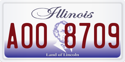 IL license plate A008709