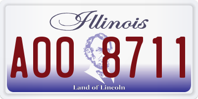 IL license plate A008711