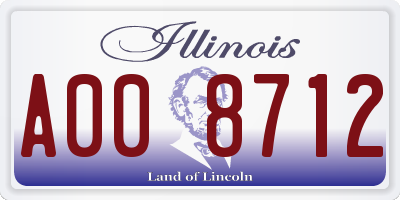 IL license plate A008712