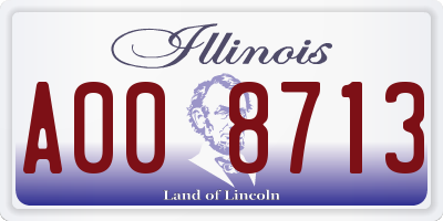 IL license plate A008713