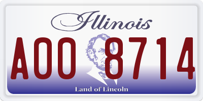 IL license plate A008714