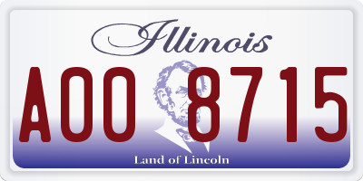 IL license plate A008715