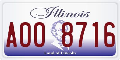 IL license plate A008716