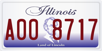 IL license plate A008717