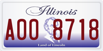 IL license plate A008718