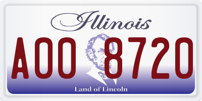 IL license plate A008720