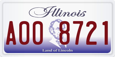 IL license plate A008721