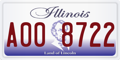 IL license plate A008722