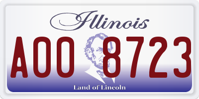 IL license plate A008723