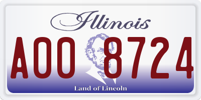 IL license plate A008724