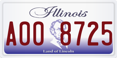 IL license plate A008725