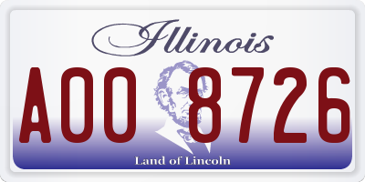 IL license plate A008726