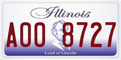 IL license plate A008727