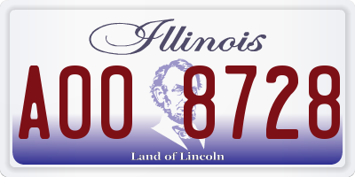 IL license plate A008728