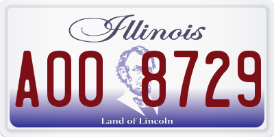 IL license plate A008729