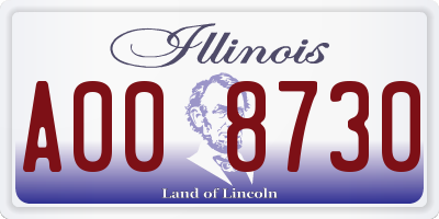 IL license plate A008730