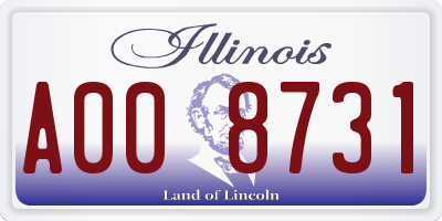 IL license plate A008731