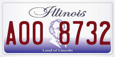 IL license plate A008732