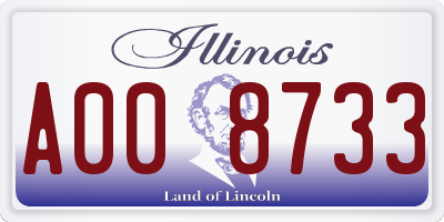 IL license plate A008733