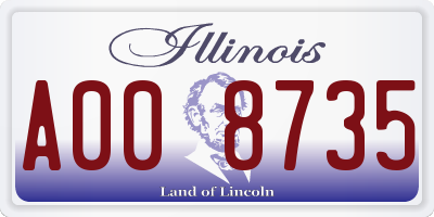 IL license plate A008735