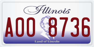 IL license plate A008736