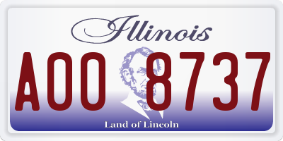 IL license plate A008737