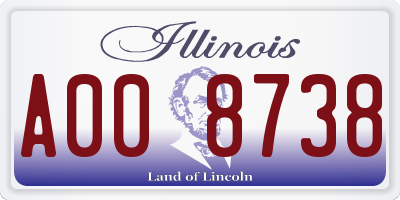 IL license plate A008738