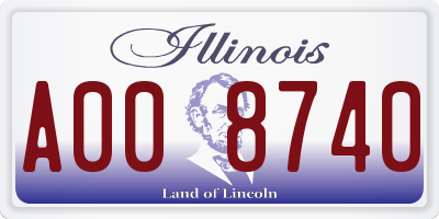 IL license plate A008740