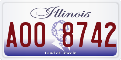 IL license plate A008742