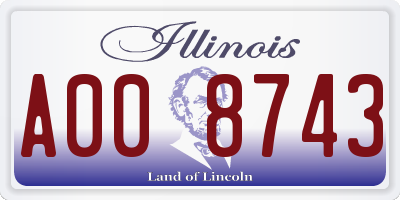 IL license plate A008743