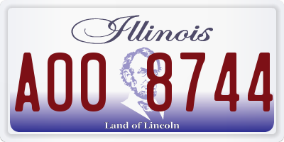 IL license plate A008744