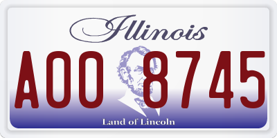 IL license plate A008745