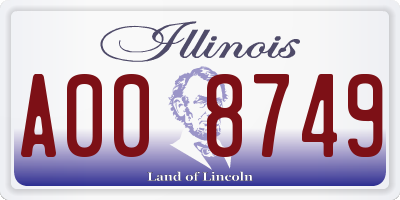 IL license plate A008749